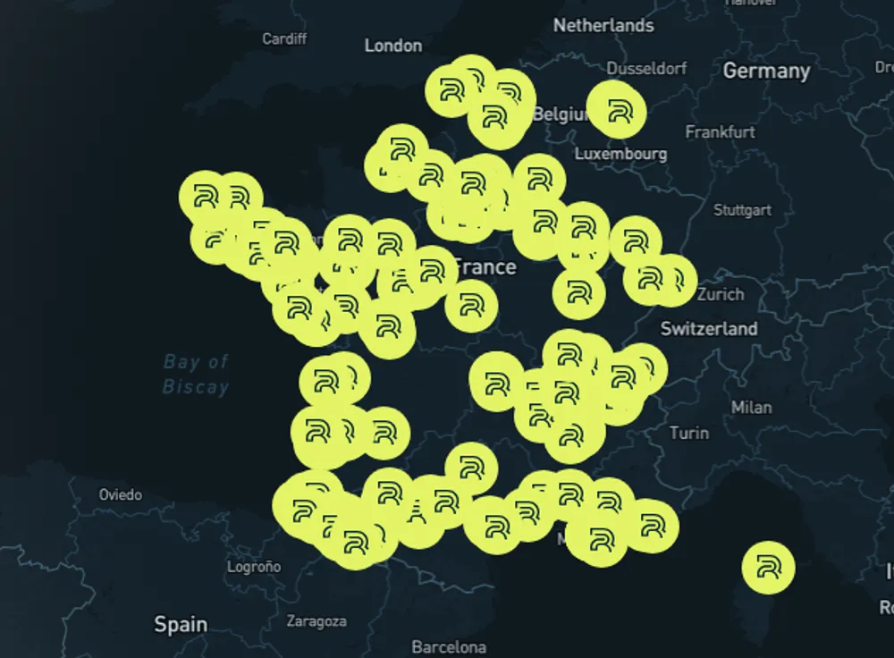 Carte de France des clubs partenaires Resofit : des dizaines de salles réparties sur tout le territoire