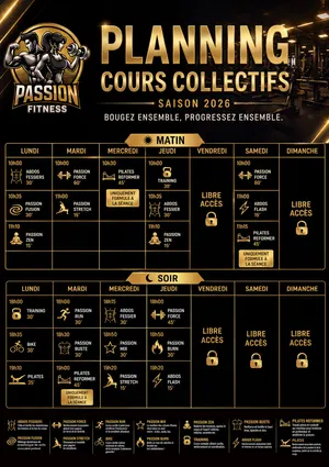 Aperçu de l'affiche du planning saison 2026